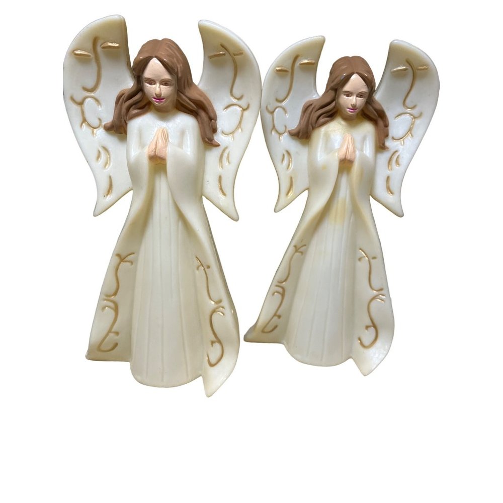 Plastic Angel Candle Holders Table top Decorations vintage 8 inch